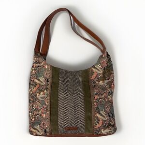 Sakroots Hermosa Hobo Bag Artist Circle Olive Spirit Desert Boho Owl RETIRED